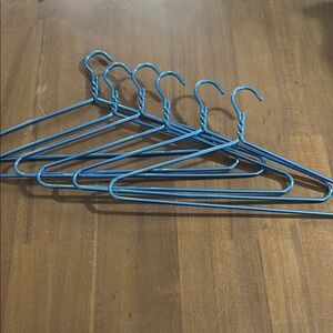 Neon Blue Metal Hangers - Set of 6